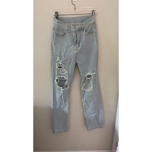 Shein high waisted jeans, distressed, light wash, size S